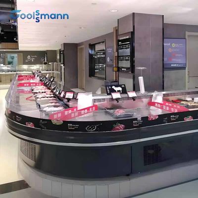 Fan Cooling Butcher Display Fridge Frost Free Refrigerated Meat Cooler Case