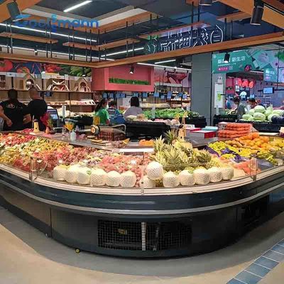 Single Temperature Meat Display Freezer 1875mm Length Electric Food Cooler Counter Case