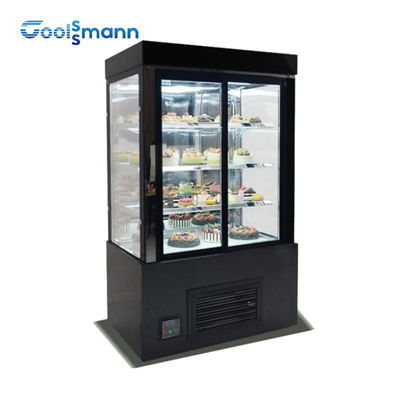 Refrigerated Cake Display Cooler Cabinet Dessert Right Angle Floor Style Fridge