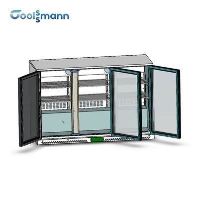 Ventilated Cooling Backbar Cooler Digital Thermostat Commercial Sliding Door Fridge