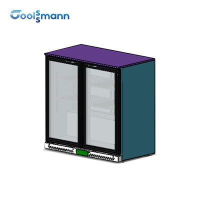 Automatic Defrost Backbar Cooler LED Control Manually Double Door Fridge