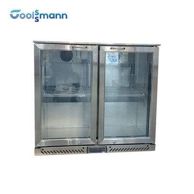 Sliding Swing Door Back Bar Cooler Fan Cooling System LED 2 Door Fridge