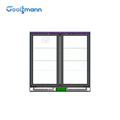 Coated Glass 2 Door Back Bar Cooler , Double Layer Back Bar Beverage Cooler