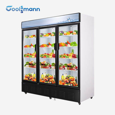 1587L Glass Beverage Fridge Self Closing Double Layer Tempered Door Front Cooler