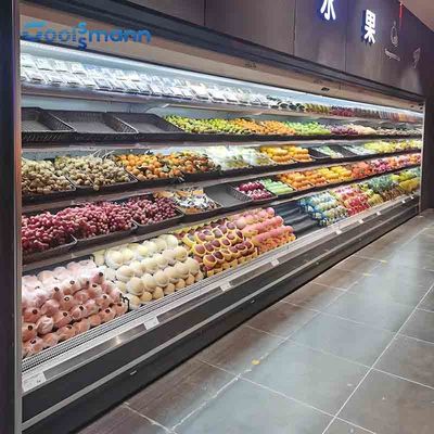 4 Layers Salad Display Refrigerator , LED 800L Open Case Chiller 1250 * 890 * 2050mm
