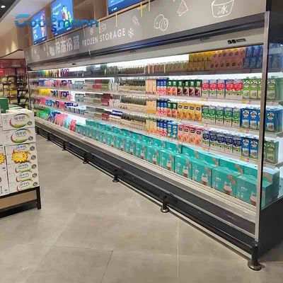 Automatic Defrost Refrigerated Display Showcase , 1200L Open Chiller Fridge