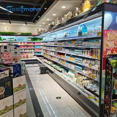 Refrigerator Open Display Chiller Merchandiser With Anti - Collision Strip