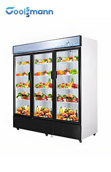 LED Glass Door Cooler Drinks Fridge 1587L Double Layer Tempered