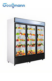 LED Glass Door Cooler Drinks Fridge 1587L Double Layer Tempered