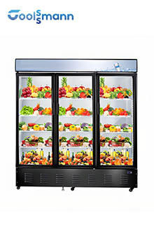 LED Glass Door Cooler Drinks Fridge 1587L Double Layer Tempered