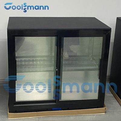 Small Drinks Backbar Cooler Fridge Sliding Door With Roll Bond Evaporator