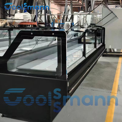 There Are Four -2 ℃ Refrigeration Cabinet Bottom Of The Square Glass Service  Deli Chiller