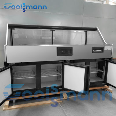 There Are Four -2 ℃ Refrigeration Cabinet Bottom Of The Square Glass Service  Deli Chiller