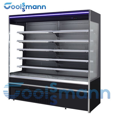 Vegetable Display Case Refrigerator , 4 Layers 1.98m Height LED Open Front Chiller