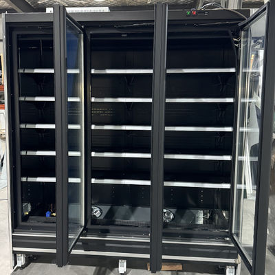 Supermarket Commercial Upright Glass Door Upright Chiller Showcase Refrigerator Multi Decks Remote