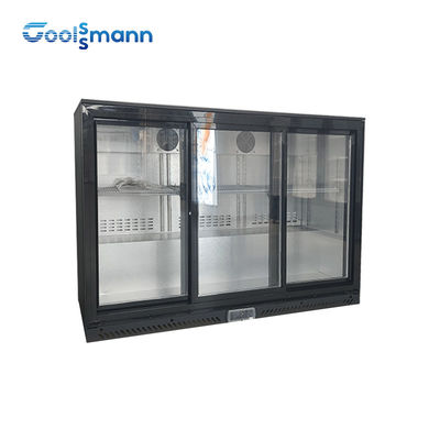 Digital Thermostat Backbar Cooler 756mm Height With 3 Sliding Door Fridge Save Space