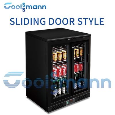 Small Drinks Backbar Cooler Fridge Sliding Door With Roll Bond Evaporator