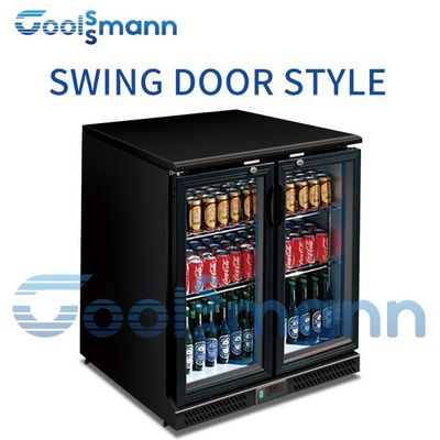 Small Drinks Backbar Cooler Fridge Sliding Door With Roll Bond Evaporator