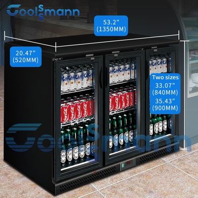 Digital Thermostat Beer Bottle Fridge Chiller , Glass Door Small Beer Fridge Cabinet