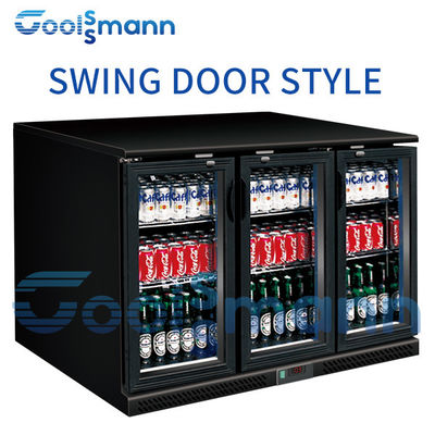 Digital Thermostat Beer Bottle Fridge Chiller , Glass Door Small Beer Fridge Cabinet