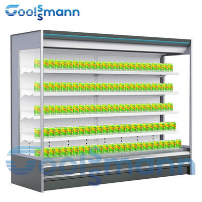 Drink Display Multideck Open Chiller With Night Curtain Showcase Refrigerator