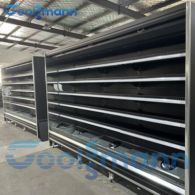 Drink Display Multideck Open Chiller With Night Curtain Showcase Refrigerator