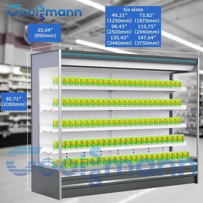 Drink Display Multideck Open Chiller With Night Curtain Showcase Refrigerator