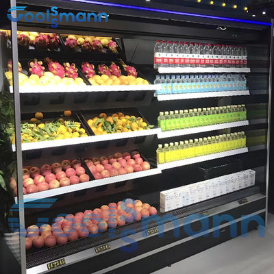 Drink Display Multideck Open Chiller With Night Curtain Showcase Refrigerator